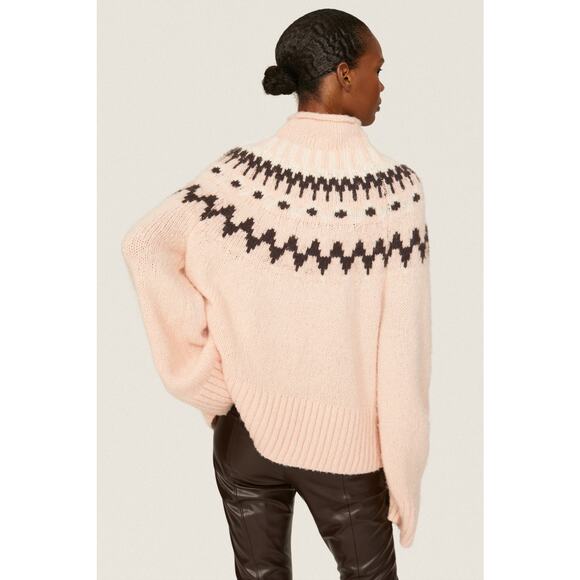 A.L.C. Ruby Alpaca Wool Fair Isle Turtleneck Sweater M - Picture 9 of 11